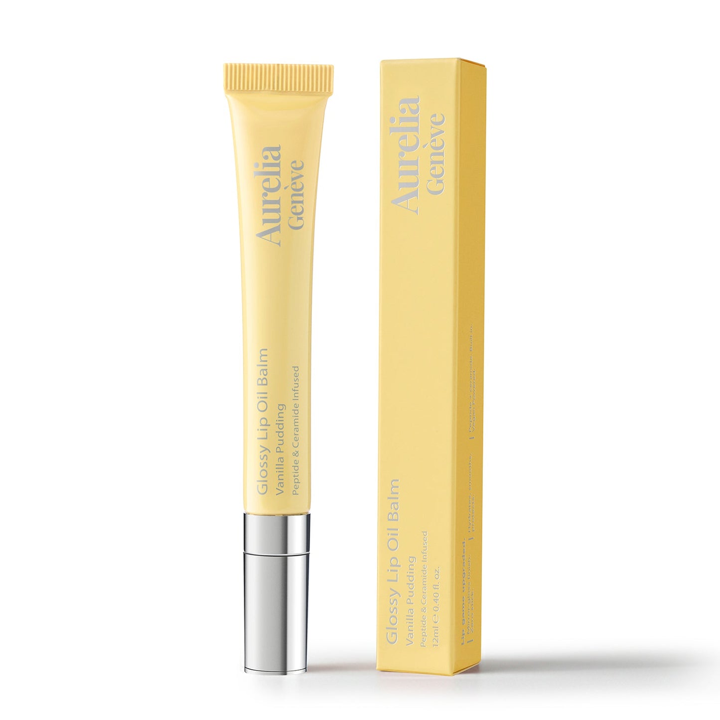 Glossy Lip Oil Balm - Peptide & Ceramid Infused - Vanilla Pudding