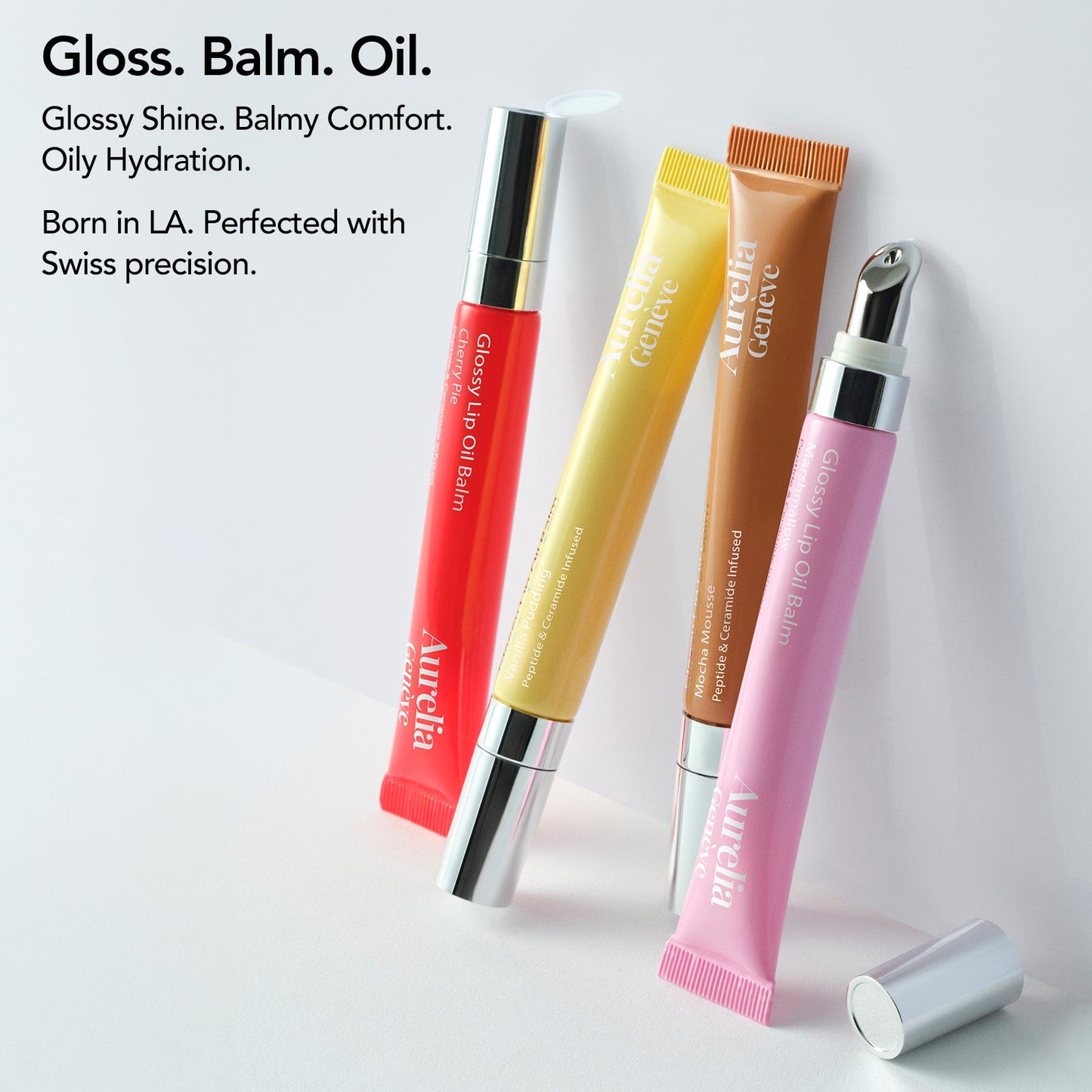 Glossy Lip Oil Balm - Peptide & Ceramid Infused - Cherry Pie
