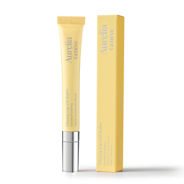Glossy Lip Oil Balm - Peptide & Ceramid Infused - Vanilla Pudding