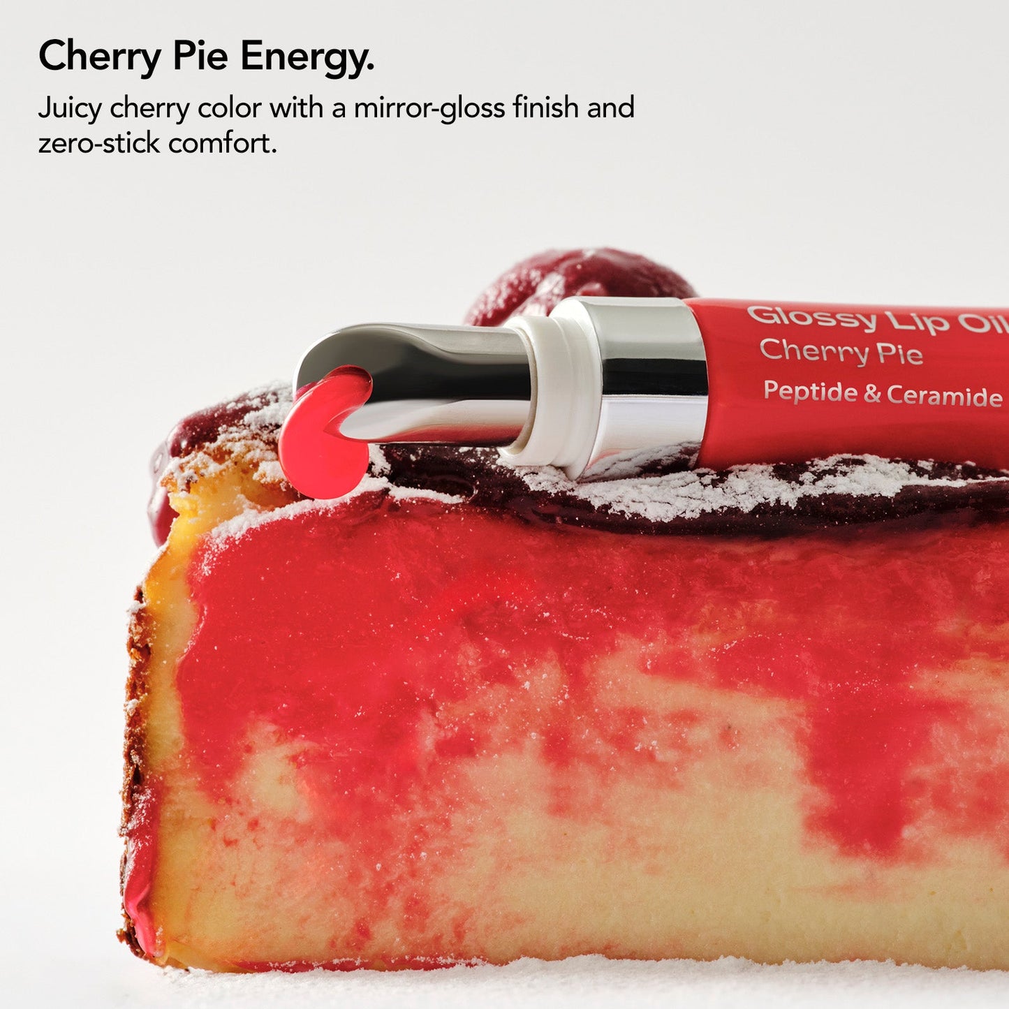 Glossy Lip Oil Balm - Peptide & Ceramid Infused - Cherry Pie