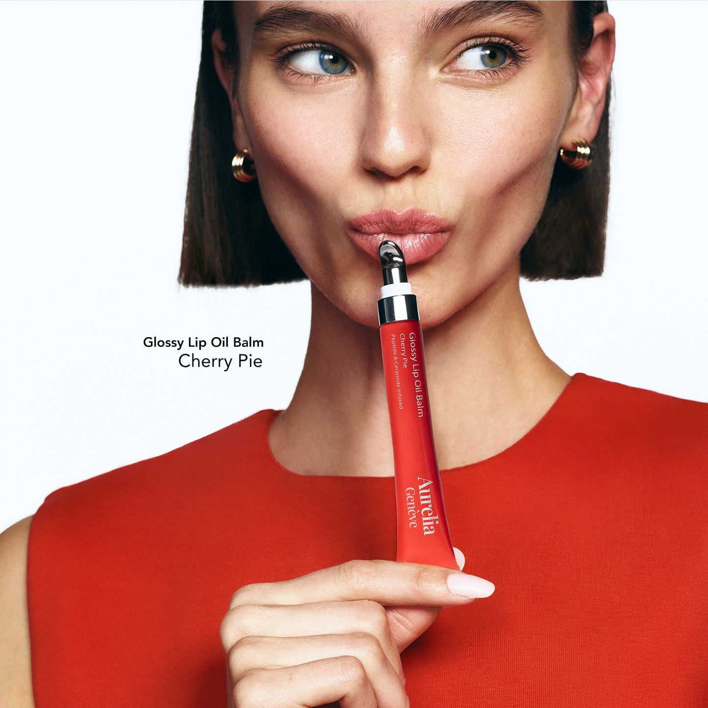 Glossy Lip Oil Balm - Peptide & Ceramid Infused - Cherry Pie