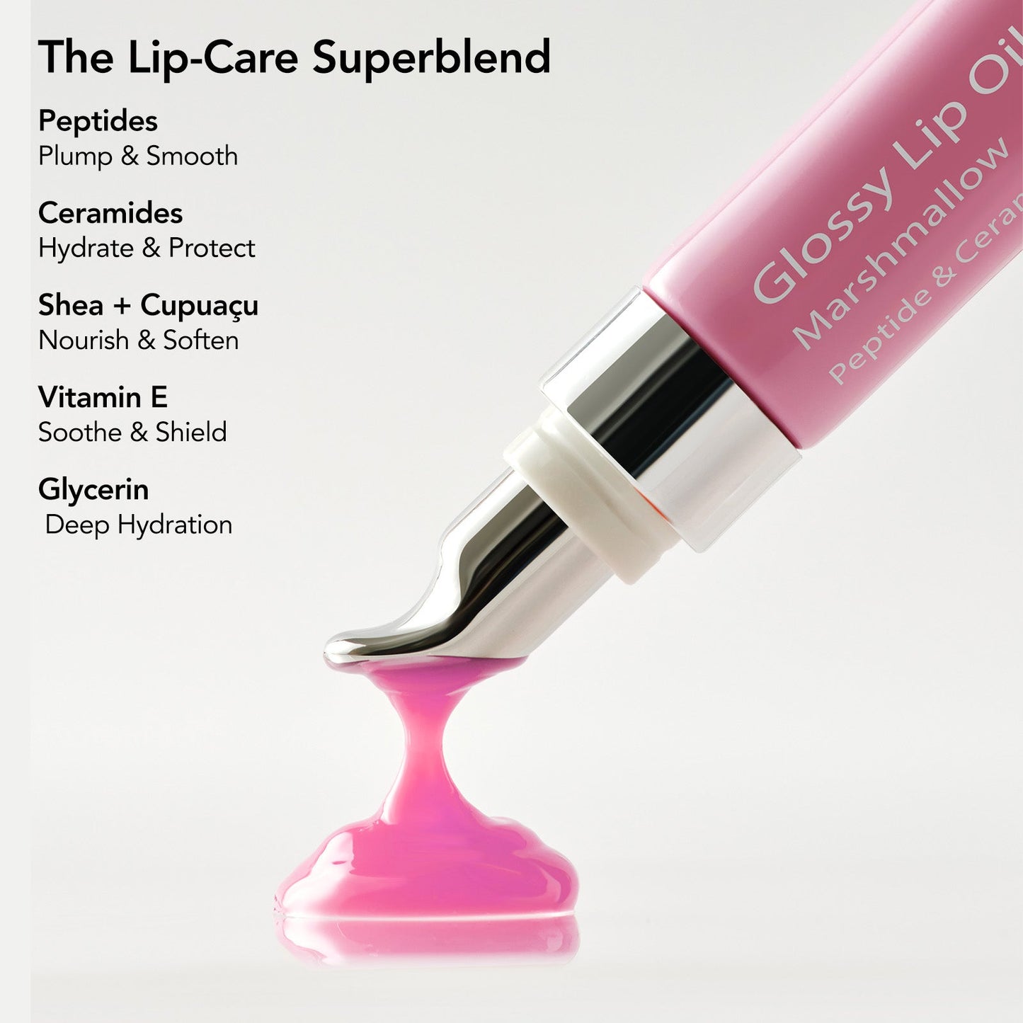 Glossy Lip Oil Balm - Peptide & Ceramid Infused - Marshmallow