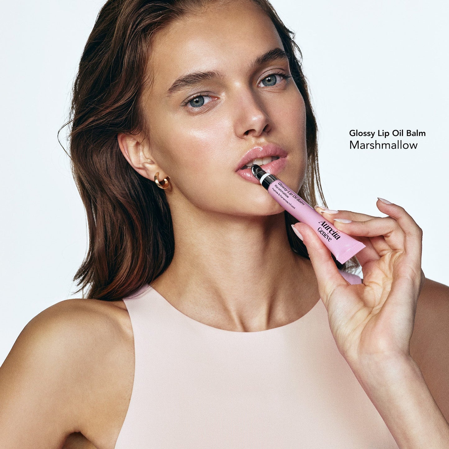 Glossy Lip Oil Balm - Peptide & Ceramid Infused - Marshmallow